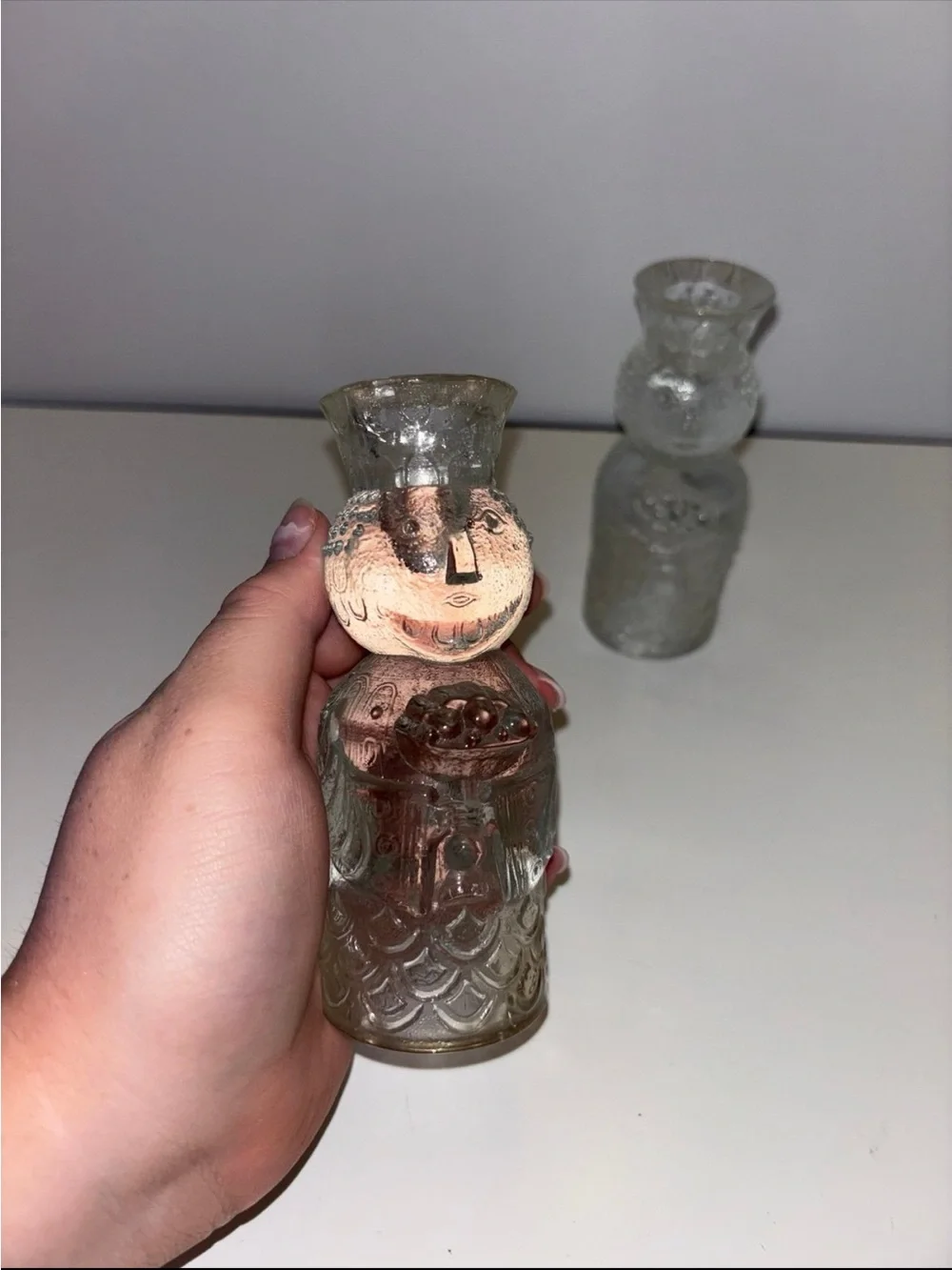 2 Vintage Bjørn Wiinblad Rosenthal Glass Three Wise Men candle holders